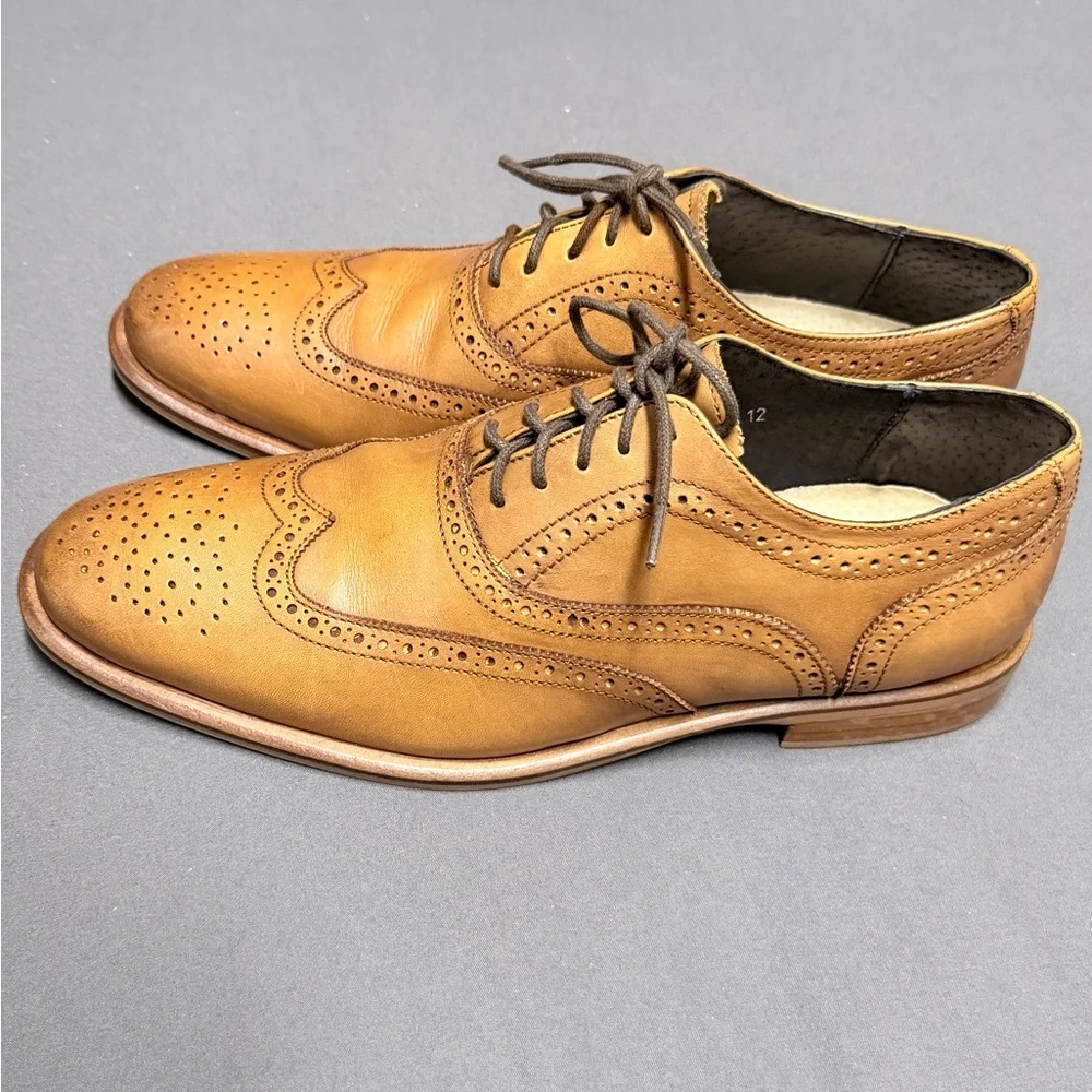 Madison Brown Leather Oxford Shoes Size: 12